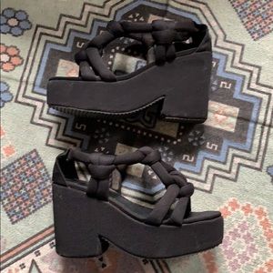 Intentionally Blank Black Platform Sandals